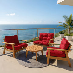 Gepolsterte Gartenlounge-Kissen 60x60cm rot