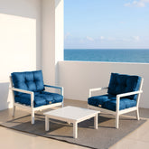 Coussins pour salon de jardin capitonné 50x50cm Bleu petrole - Deco-arts.fr