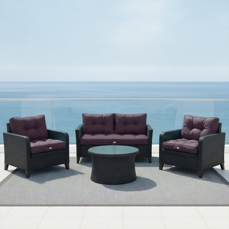 Coussins pour salon de jardin capitonné 50x50cm gris carbone - Deco-arts.fr