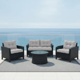 Coussins pour salon de jardin capitonné 60x60cm Gris galet - Deco-arts.fr