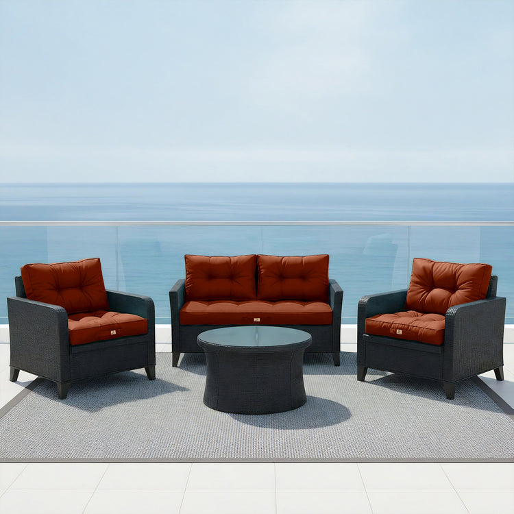 Coussins pour salon de jardin capitonné 60x60cm Terracotta - Deco-arts.fr