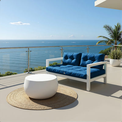 Coussins capitonnés bleu pétrolé pour banquette, épaisseur 15cm, incluant 1 assise et 2 dossiers, de la marque Deco-arts.fr.