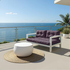 Coussins pour salon de jardin capitonné 120x60cm gris carbone