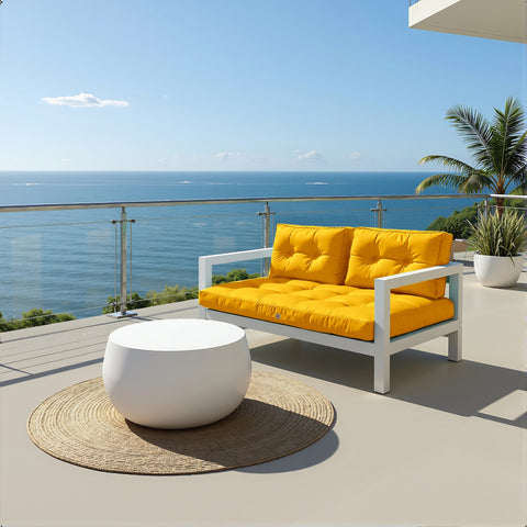 Coussins pour salon de jardin capitonné 100x50cm jaune