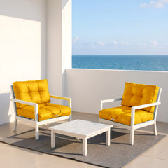 Gepolsterte Gartenlounge-Kissen 50x50cm gelb