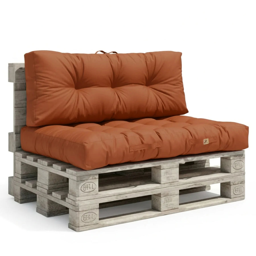 Palletkussenset 120x80 Terracotta, 15 cm dik