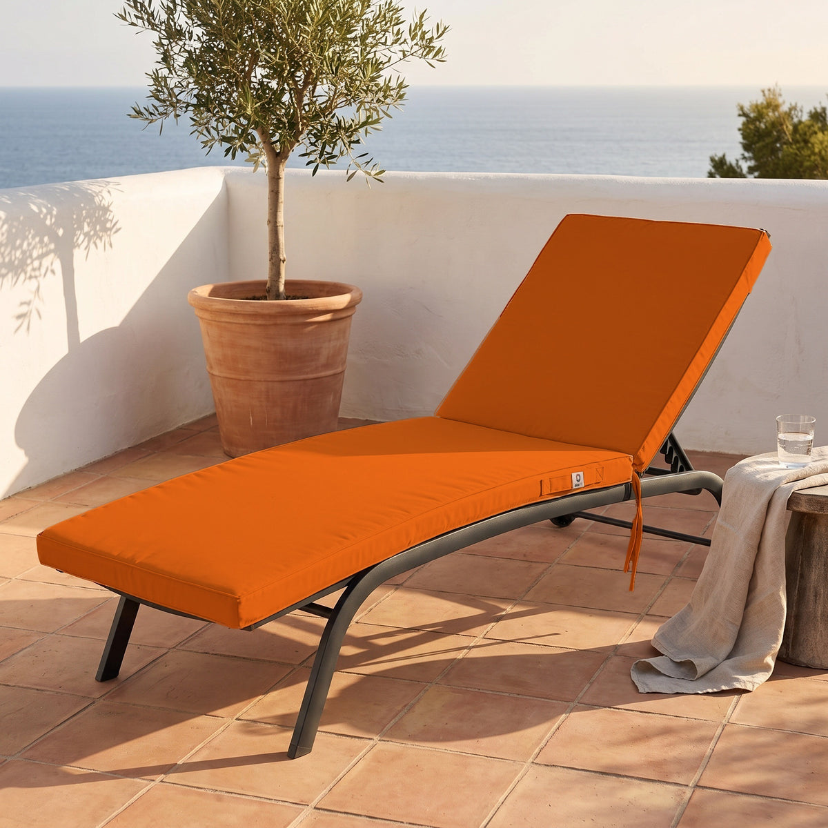 Sonnenliegen-Auflage Orange 185x60 - Abnehmbar