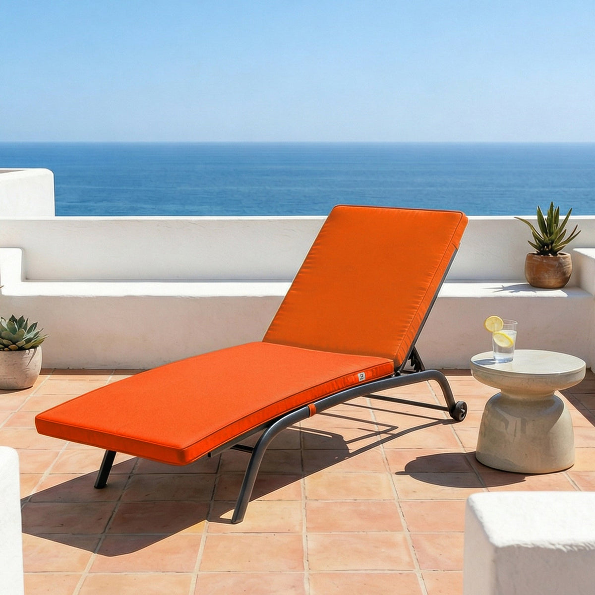 Sonnenliegen-Auflage Orange 185x60 - Abnehmbar