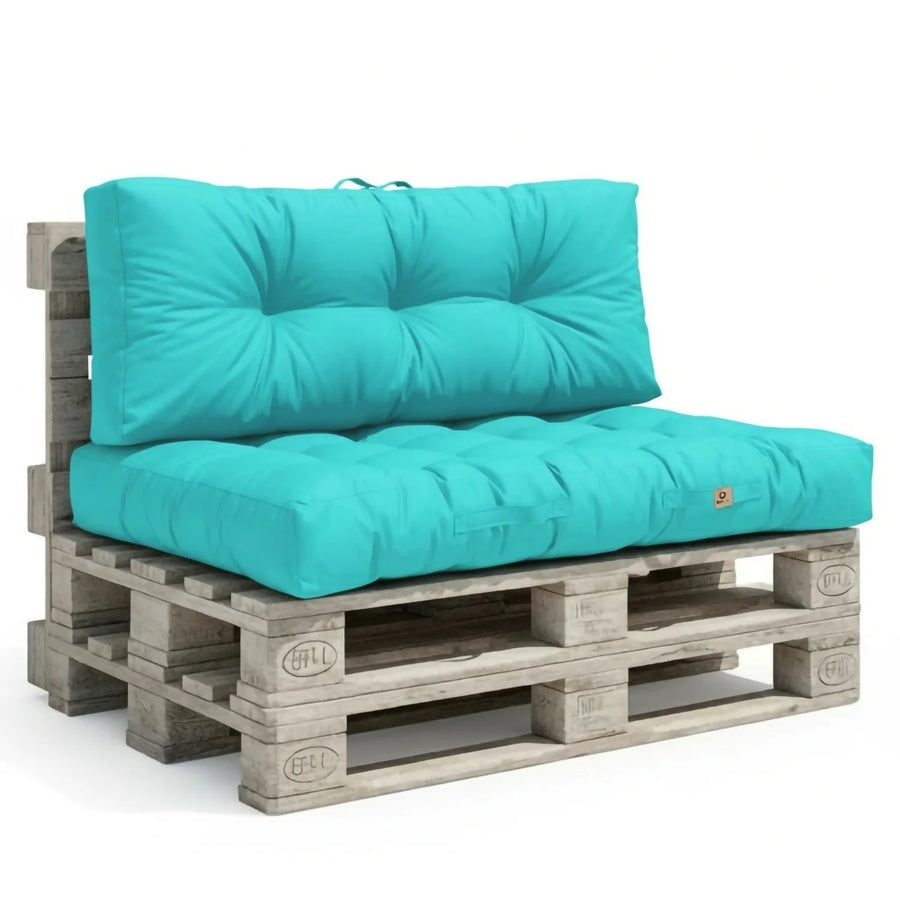 Conjunto de Almofadas para Palete 120x80 Azul Caraíbas, espessura de 15 cm