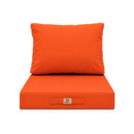 Ensemble Coussins Salon Jardin 50x60 Orange - Largeur 60cm (Assise + Dossier)