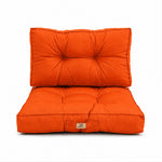 Tufted Cushion Set 50x50 Orange - Thick 15cm & Plush (Seat + Backrest)