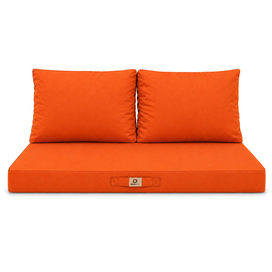 Garden Lounge Cushion Set 100x50 Orange, high-density foam filling