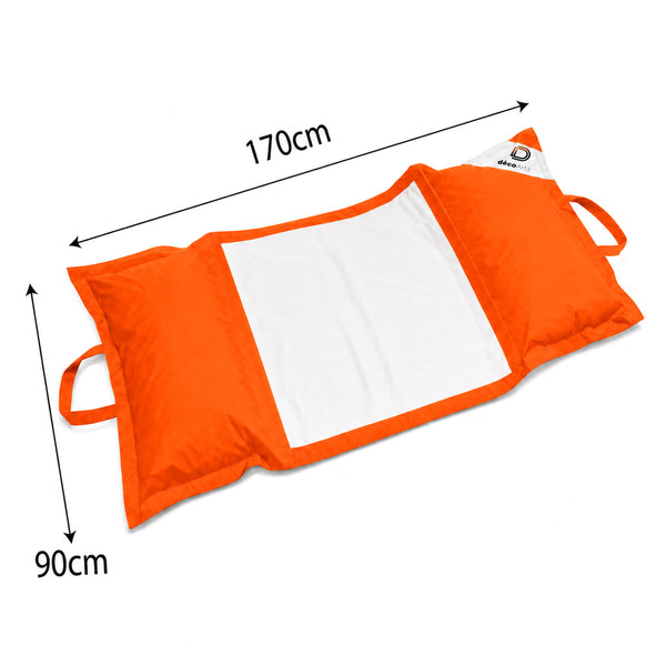 Pouf Flottant Piscine XXL 170x90 Orange - Matelas Hamac à Billes (Confort Adulte)