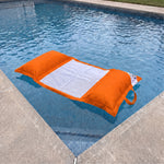Pouf Flottant Piscine XXL 170x90 Orange - Matelas Hamac à Billes (Confort Adulte)