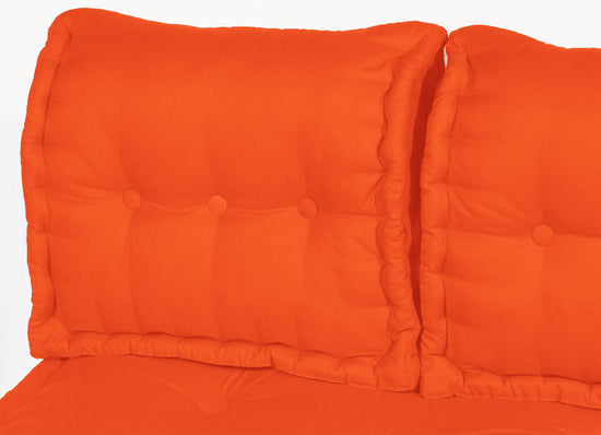 Coussin dossier pour palette capitonné en Polyester Orange 60x40x15cm - Deco-arts.fr