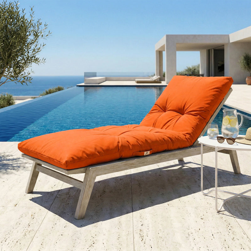 Sonnenliegen-Auflage 185x60 Orange - Dick 12cm & Wasserdicht