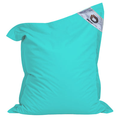 Pouf extérieur géant XXL 180x140 cm en mousse bleu Caraïbes, déhoussable et imperméable, par Deco-arts.fr