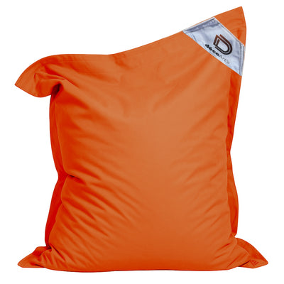 Pouf extérieur géant XXL orange 180x140 cm, déhoussable et imperméable, mousse confortable, conçu par Deco-arts.fr.