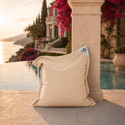 XL Bean Bag Cover 120x80 Beige - (Cover Only - To Fill - Indoor/Outdoor)