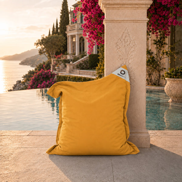 Capa de Pufe XL 120x80 Amarelo Mel - (Capa Avulsa para Encher - Interior/Exterior)