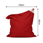 XL Bean Bag Cover 120x80 Chilli Red - (Cover Only - To Fill - Indoor/Outdoor)