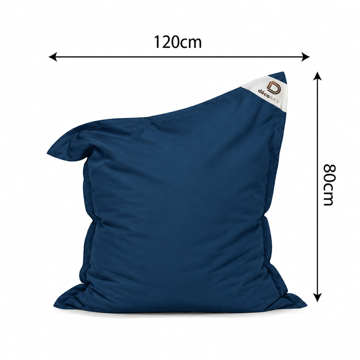 XL Bean Bag Cover 120x80 Petrol Blue - (Cover Only - To Fill - Indoor/Outdoor) – dimension diagram