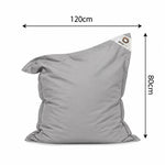 XL Bean Bag Cover 120x80 Pebble Grey - (Cover Only - To Fill - Indoor/Outdoor)