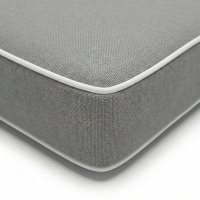 Premium Sonnenliegen-Auflage 190x60 Hellgrau - 10cm Dick & Kopfkissen (Abnehmbar)