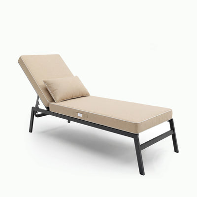 Premium Sonnenliegen-Auflage 190x60 Buttergelb - 10cm Dick & Kopfkissen (Abnehmbar)