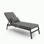 Premium Sonnenliegen-Auflage 190x60 Dunkelgrau - 10cm Dick & Kopfkissen (Abnehmbar)