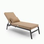 Premium Sonnenliegen-Auflage 190x60 Mokka - 10cm Dick & Kopfkissen (Abnehmbar)