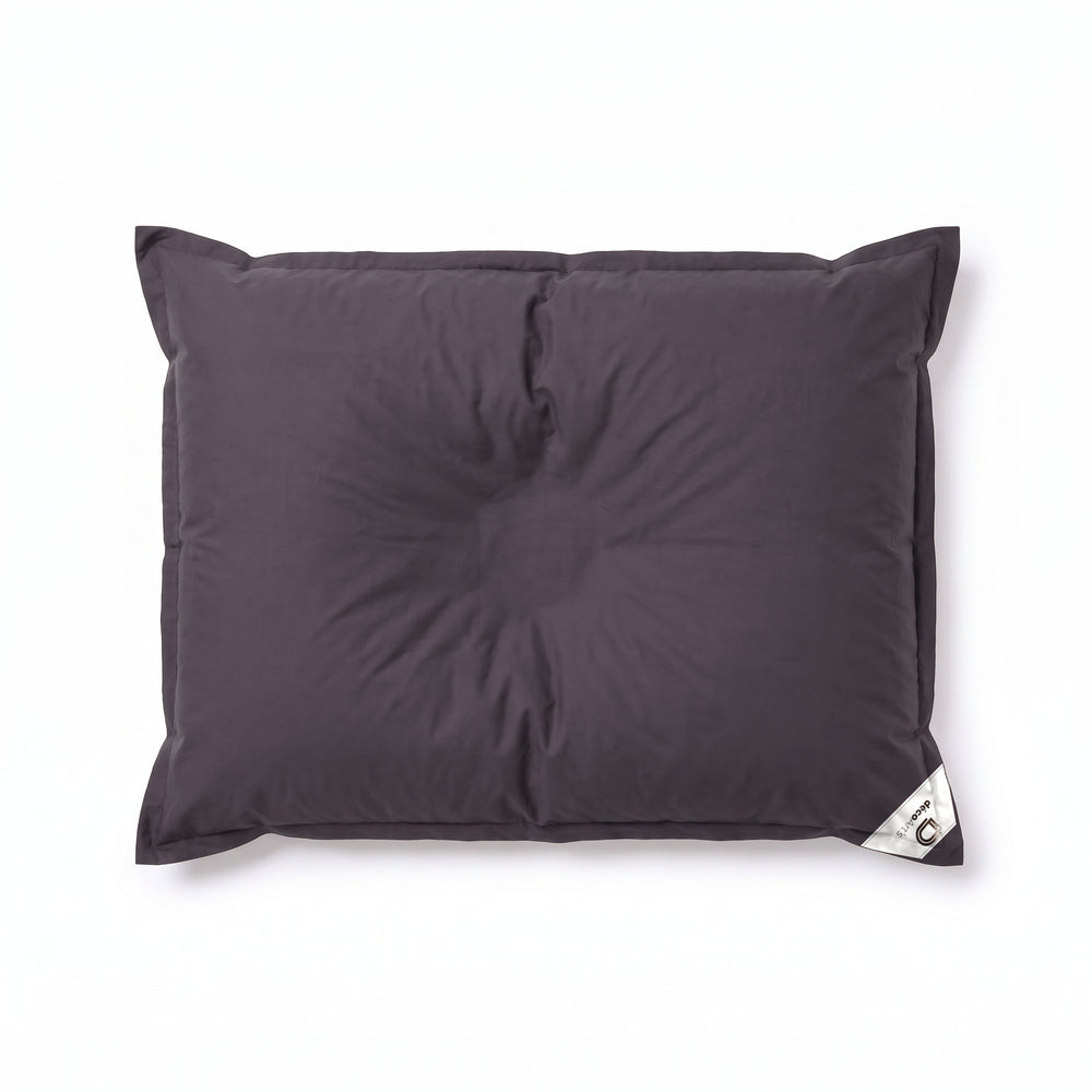 Pouf géant flottant Gris Carbone vu de dessus sur fond blanc