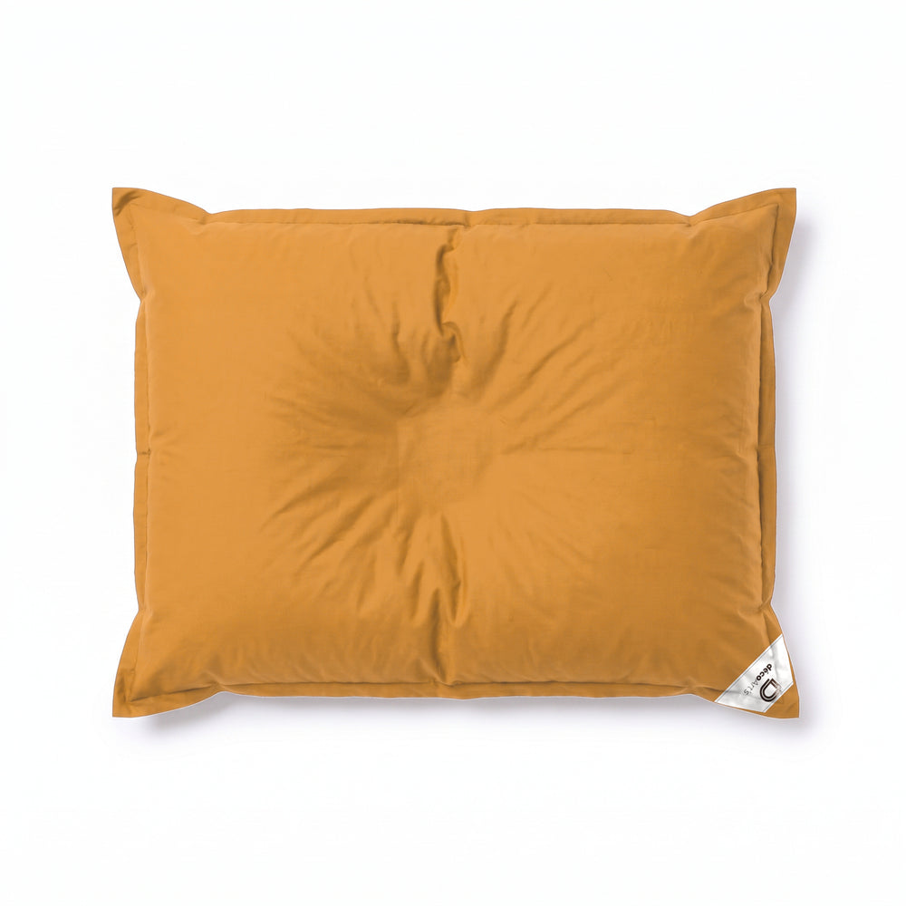 Pouf géant flottant Jaune Miel vu de dessus sur fond blanc