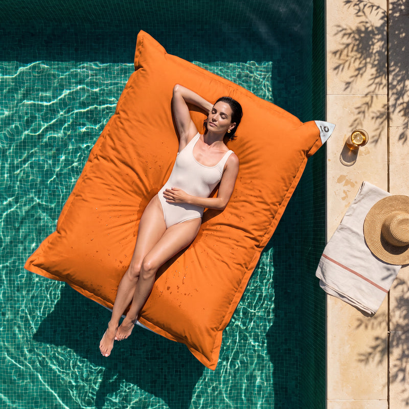 Pouf Géant Flottant 180x140 Orange - Piscine & XXL (Billes)