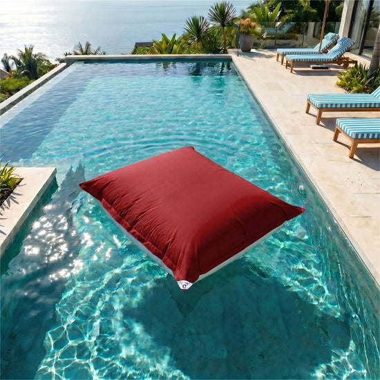 Pouf Géant Flottant 180x140 Rouge Piment - Piscine & XXL (Billes)