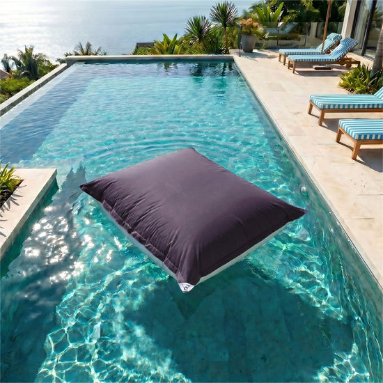 Pouf Géant Flottant 180x140 Gris Carbone - Piscine & XXL (Billes)