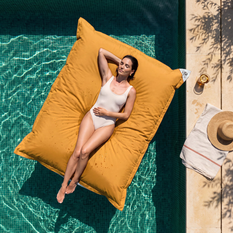 Riesen-Schwimmsitzsack 180x140 Honiggelb - Pool & XXL (Perlen)