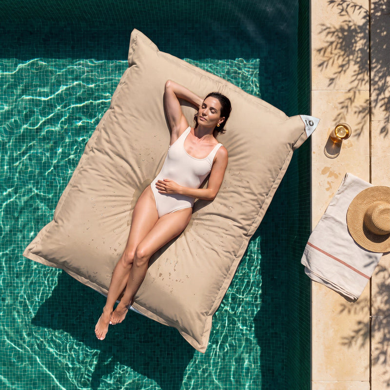 Pouf Géant Flottant 180x140 Beige - Piscine & XXL (Billes)