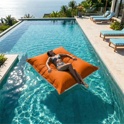 XXL Floating Bean Bag Cover 180x140 Orange - (Cover Only - To Fill - Spécial Pool)