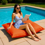 Housse de Pouf XL 120x80 Orange - vue latérale