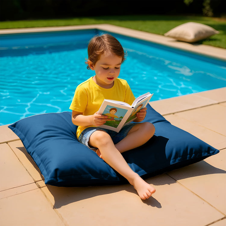 Housse pour Pouf Géant XL 120x80cm Intérieur et Extérieur - Bleu pétrole - Deco-arts.fr