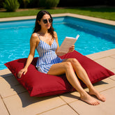 Housse pour Pouf Géant XL 120x80cm Intérieur et Extérieur - Rouge piment - Deco-arts.fr