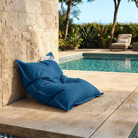 Pouf Géant XXL Intérieur et Extérieur, Déhoussable, Salon, Jardin, Deco Arts Bleu pétrole