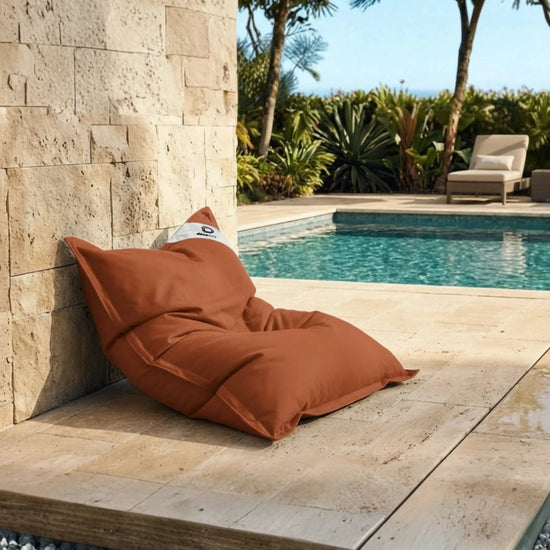 Pouf Géant XXL Intérieur et Extérieur, Déhoussable, Salon, Jardin, Deco Arts Terracotta