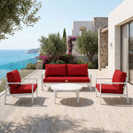 Gartenlounge-Kissen-Set 60x70 Rot - Abnehmbar & UV-beständig (Sitzfläche + Rückenlehne)