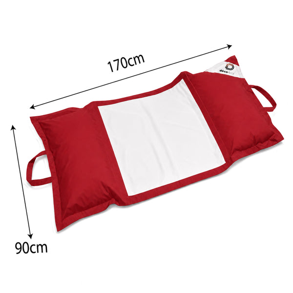 Pouf Flottant Piscine XXL 170x90 Rouge Piment - Matelas Hamac à Billes (Confort Adulte)