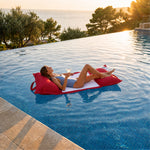 Pouf Flottant Piscine XXL 170x90 Rouge Piment - Matelas Hamac à Billes (Confort Adulte)