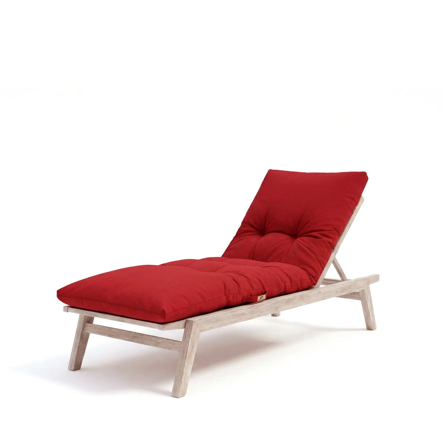 Colchão para Espreguiçadeira 185x55 Vermelho Pimento, tecido de poliéster