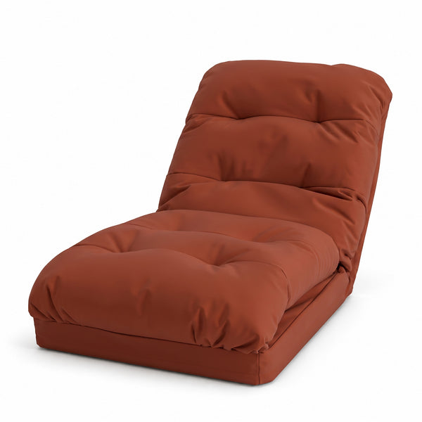 Poltrona de Chão Convertível Terracota - 3 em 1 (Cama 210x60) & Encosto Regulável
