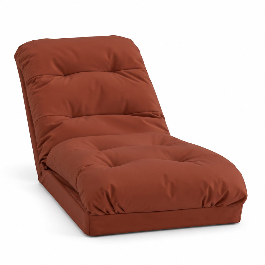 Poltrona de Chão Convertível Terracota - 3 em 1 (Cama 210x60) & Encosto Regulável